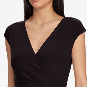 Lauren Ralph Lauren Black Cap-Sleeve Jersey New